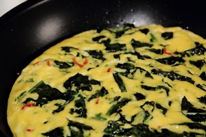 kale and chilli omelette